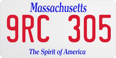 MA license plate 9RC305