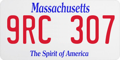 MA license plate 9RC307