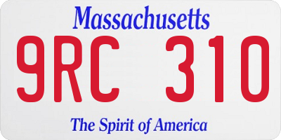 MA license plate 9RC310