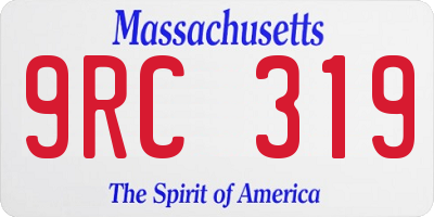 MA license plate 9RC319