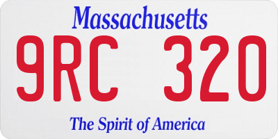 MA license plate 9RC320