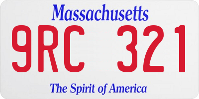 MA license plate 9RC321