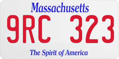 MA license plate 9RC323