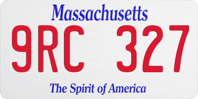 MA license plate 9RC327