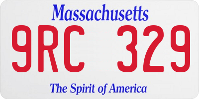 MA license plate 9RC329