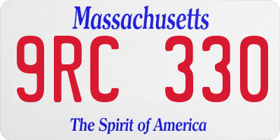 MA license plate 9RC330