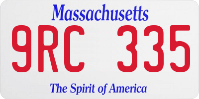 MA license plate 9RC335