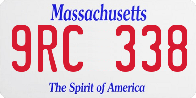 MA license plate 9RC338