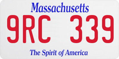 MA license plate 9RC339