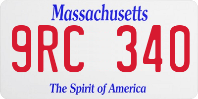 MA license plate 9RC340