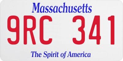 MA license plate 9RC341