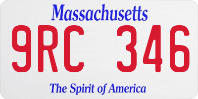 MA license plate 9RC346