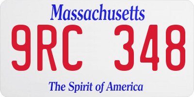MA license plate 9RC348