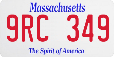 MA license plate 9RC349