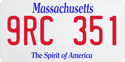MA license plate 9RC351