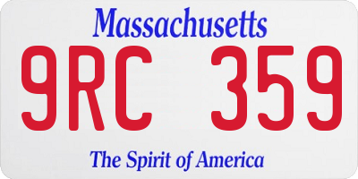 MA license plate 9RC359