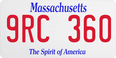 MA license plate 9RC360