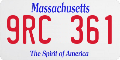 MA license plate 9RC361