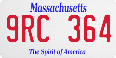 MA license plate 9RC364