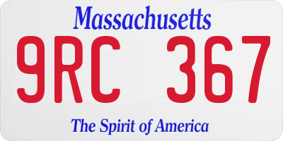 MA license plate 9RC367