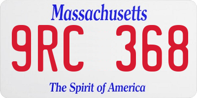 MA license plate 9RC368
