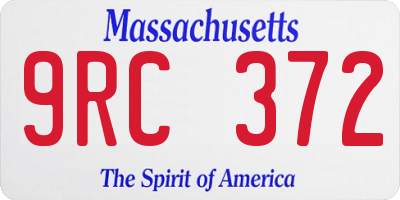 MA license plate 9RC372