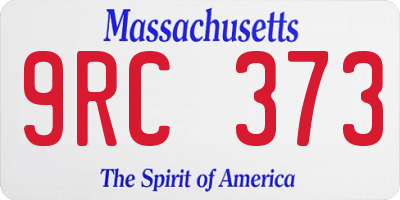 MA license plate 9RC373