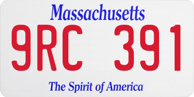 MA license plate 9RC391