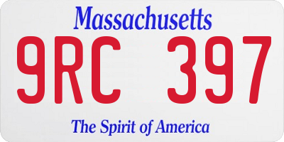 MA license plate 9RC397