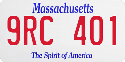 MA license plate 9RC401