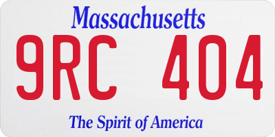 MA license plate 9RC404
