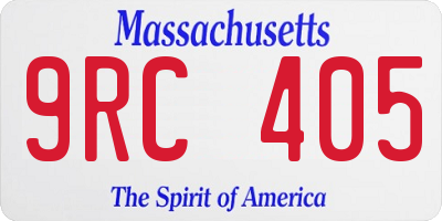 MA license plate 9RC405