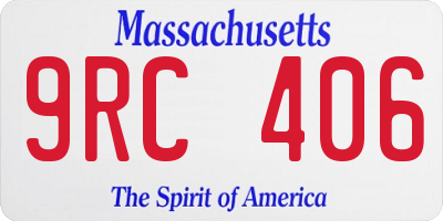 MA license plate 9RC406
