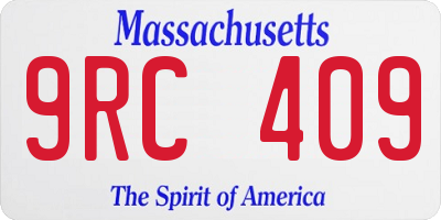 MA license plate 9RC409