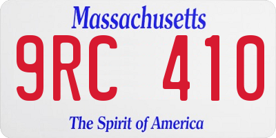 MA license plate 9RC410