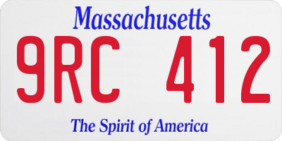 MA license plate 9RC412