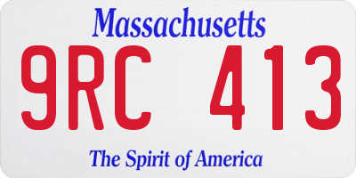 MA license plate 9RC413