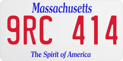 MA license plate 9RC414