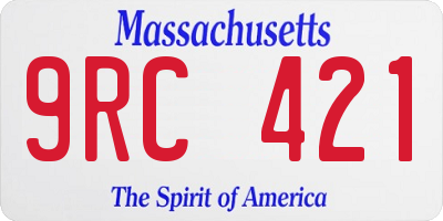 MA license plate 9RC421