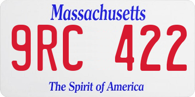 MA license plate 9RC422