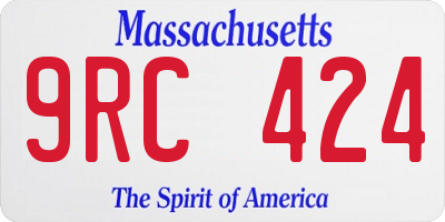 MA license plate 9RC424