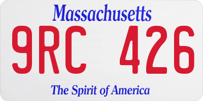 MA license plate 9RC426