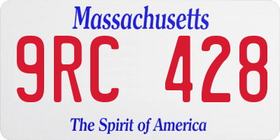 MA license plate 9RC428
