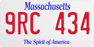 MA license plate 9RC434