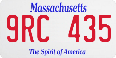MA license plate 9RC435