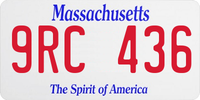 MA license plate 9RC436
