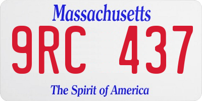 MA license plate 9RC437