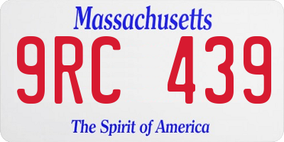 MA license plate 9RC439