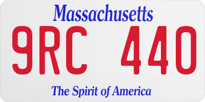 MA license plate 9RC440