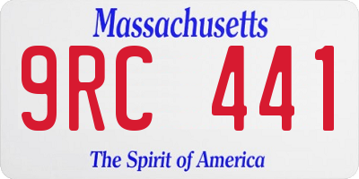 MA license plate 9RC441